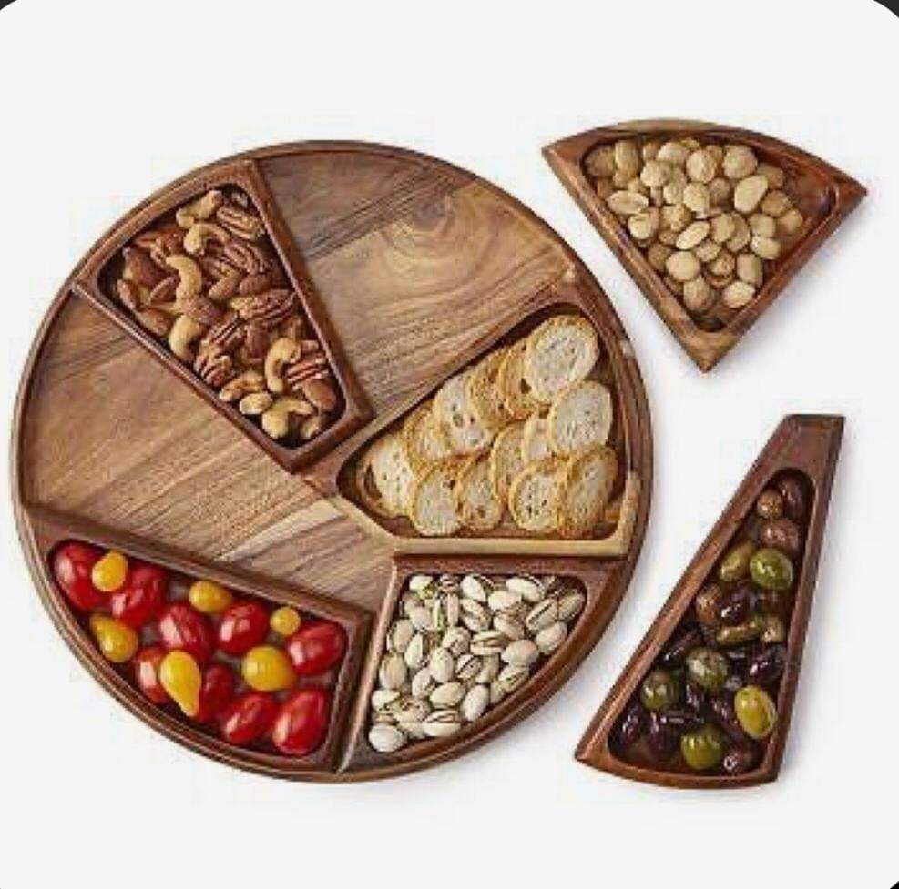 Handmade Egyptian Wooden Serving Tray 7 p