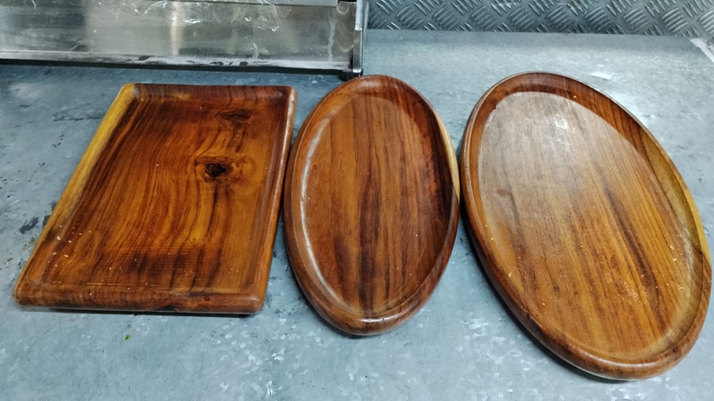 Handmade Egyptian Wooden Serving Tray Set of 3