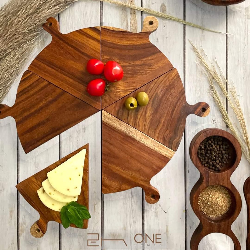 Handmade Egyptian Wooden Pizza Tray 6 p