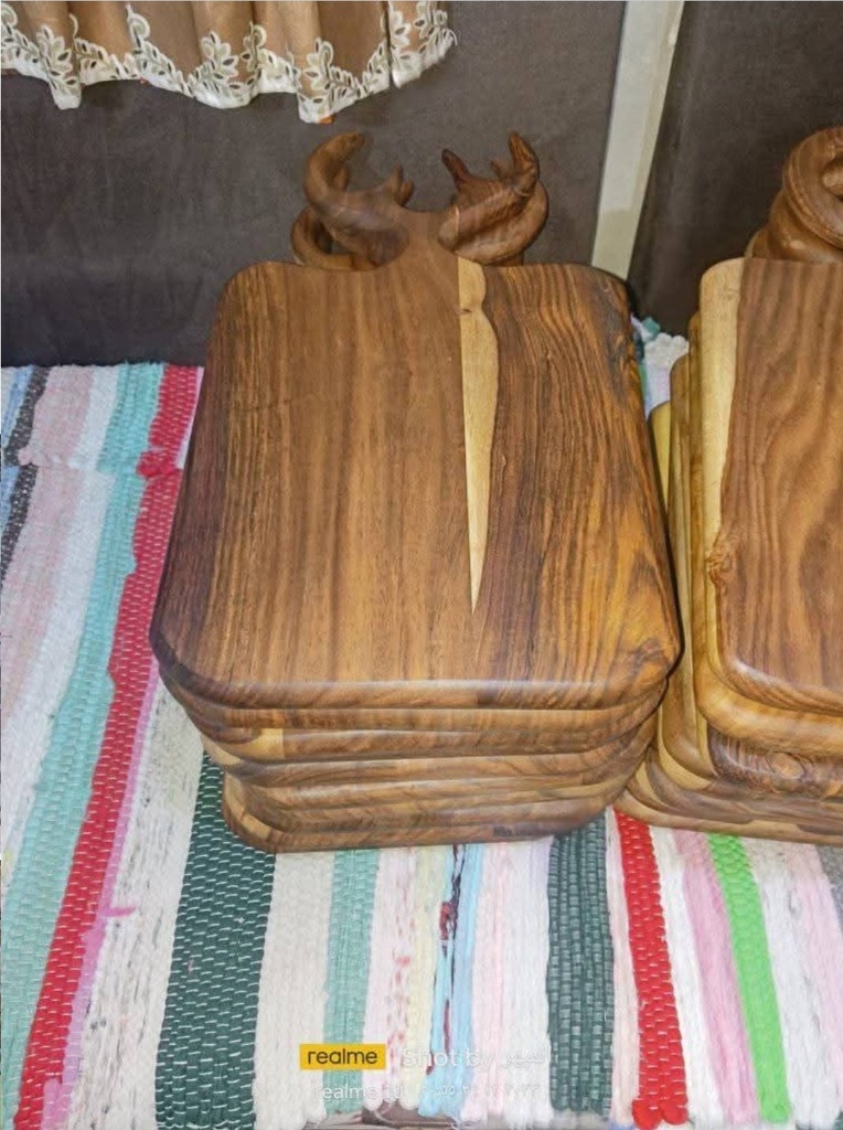 Handmade Egyptian Wooden Cutting Tray Wild Style