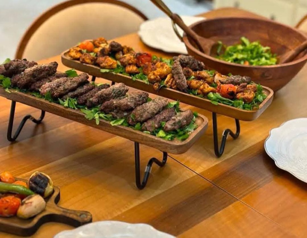 Handmade Egyptian Wooden Serving Tray Set of 2