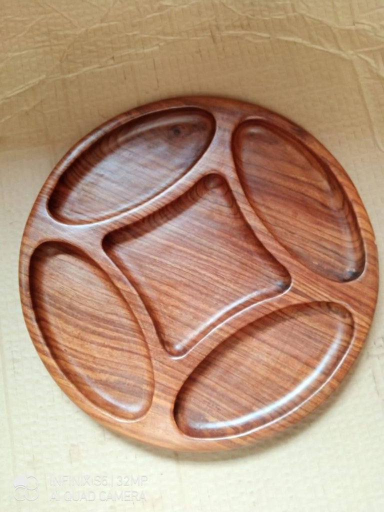 5 Sections Handmade Egyptian Wooden Decorative Plate