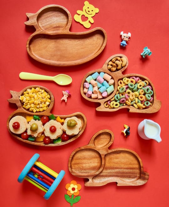 Handmade Egyptian Wooden Children Tray Set of 4