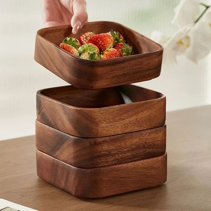 Elegant Handmade Wooden Storage Box Set Of 4